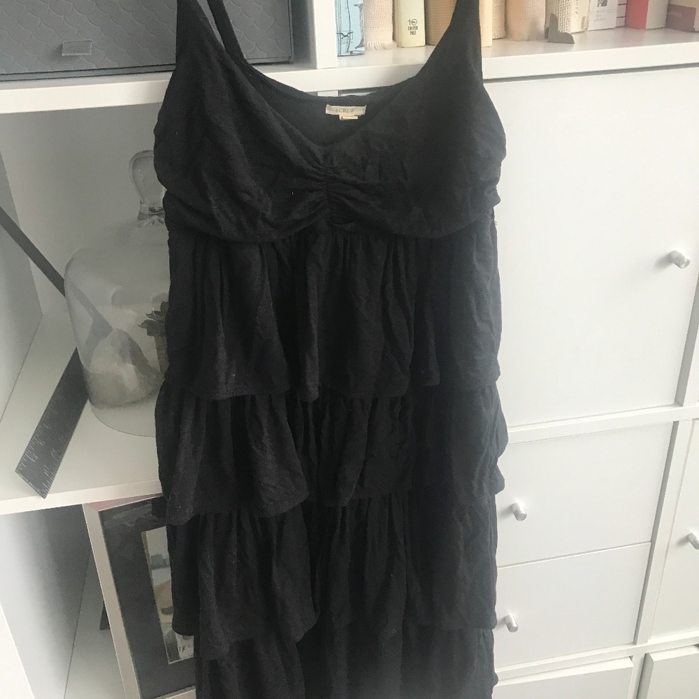 Jcrew black ruffle summer dress XS
